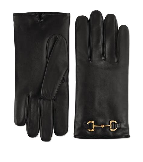 gucci leather gloves mens|gucci horse bit gloves.